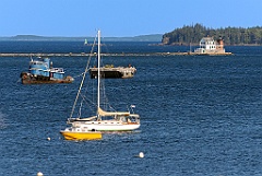 Rockland Breakwater Lighthouse Protects Boats in the Harbor